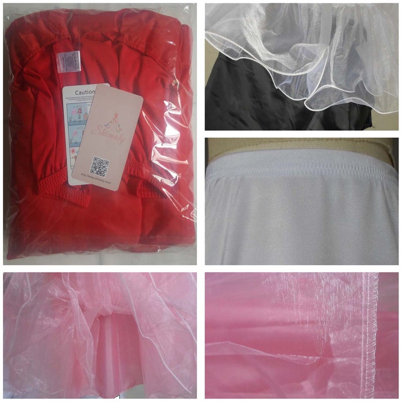 Shimaly Women's 50s Vintage Petticoat 26" Crinoline Rockabilly Tutu Skirt (L-XL,Red) - Image 4